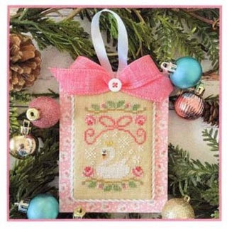 Pastel Ornament Part 10: Christmas Swan Cross Stitch Pattern by Country Cottage Needleworks *NEW* - Premium Pattern, Cross Stitch from Country Cottage Needleworks - Just $7! Shop now at Crossed Hearts Needlework & Design