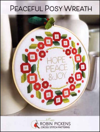 Peaceful Posy Wreath Cross Stitch Pattern by Robin Pickens *NEW* - Premium Pattern, Cross Stitch from Robin Pickens - Just $10! Shop now at Crossed Hearts Needlework & Design