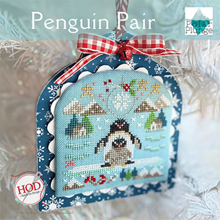 Penguin Pair: Polar Plunge Cross Stitch Pattern by Hands On Design - Premium Pattern, Cross Stitch from Hands On Design - Just $8! Shop now at Crossed Hearts Needlework & Design