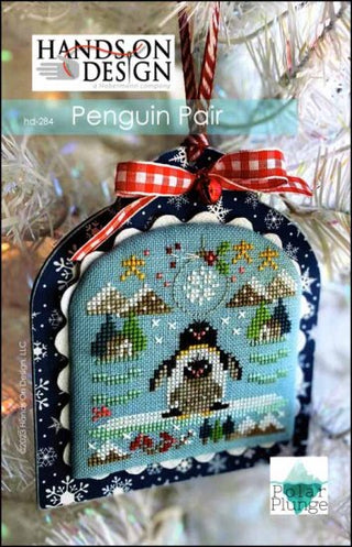 Penguin Pair: Polar Plunge Cross Stitch Pattern by Hands On Design - Premium Pattern, Cross Stitch from Hands On Design - Just $8! Shop now at Crossed Hearts Needlework & Design