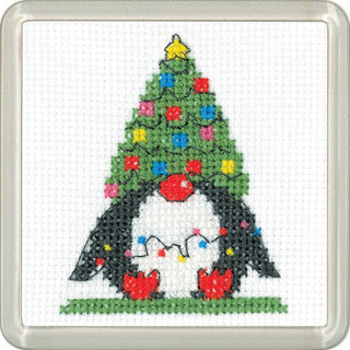 Penguin Tree Coaster Needlecraft Kit by Heritage Crafts *NEW* - Premium Needlecraft Kit from Heritage Crafts - Just $21! Shop now at Crossed Hearts Needlework & Design