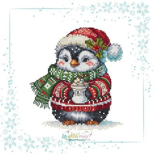 Penguin with His Chocolate Cross Stitch Pattern by Les Petites Croix de Lucie - Premium Pattern, Cross Stitch from Les Petites Croix de Lucie - Just $13.80! Shop now at Crossed Hearts Needlework & Design