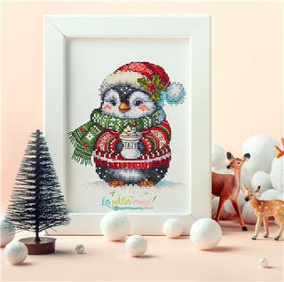 Penguin with His Chocolate Cross Stitch Pattern by Les Petites Croix de Lucie - Premium Pattern, Cross Stitch from Les Petites Croix de Lucie - Just $13.80! Shop now at Crossed Hearts Needlework & Design