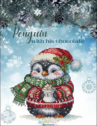 Penguin with His Chocolate Cross Stitch Pattern by Les Petites Croix de Lucie - Premium Pattern, Cross Stitch from Les Petites Croix de Lucie - Just $13.80! Shop now at Crossed Hearts Needlework & Design