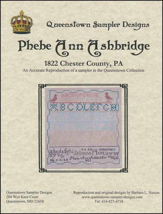 Phebe Ann Ashbridge Cross Stitch Pattern by Queenstown Sampler Designs - Premium Pattern, Cross Stitch from Queenstown Sampler Designs - Just $28! Shop now at Crossed Hearts Needlework & Design