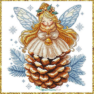 Pine Cone Angel Cross Stitch Pattern by Les Petites Croix de Lucie *NEW* - Premium Pattern, Cross Stitch from Les Petites Croix de Lucie - Just $17.60! Shop now at Crossed Hearts Needlework & Design