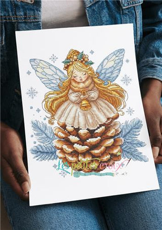 Pine Cone Angel Cross Stitch Pattern by Les Petites Croix de Lucie *NEW* - Premium Pattern, Cross Stitch from Les Petites Croix de Lucie - Just $17.60! Shop now at Crossed Hearts Needlework & Design