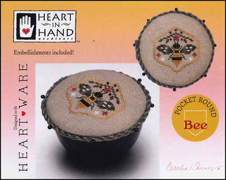 Pocket Round Bee Cross Stitch Pattern by Heart In Hand Needleart - Premium Pattern, Cross Stitch from Heart In Hand Needleart - Just $7! Shop now at Crossed Hearts Needlework & Design