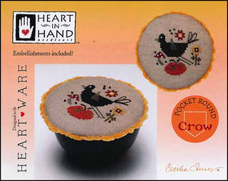 Pocket Round Crow Cross Stitch Pattern by Heart In Hand Needleart - Premium Pattern, Cross Stitch from Heart In Hand Needleart - Just $7! Shop now at Crossed Hearts Needlework & Design