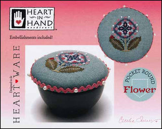 Pocket Round Flower Cross Stitch Pattern by Heart In Hand Needleart - Premium Pattern, Cross Stitch from Heart In Hand Needleart - Just $7! Shop now at Crossed Hearts Needlework & Design