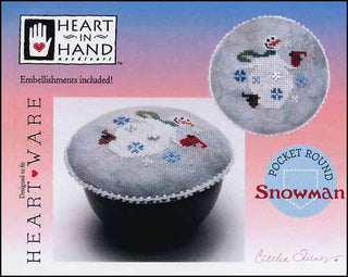 Pocket Round Snowman Cross Stitch Pattern by Heart In Hand Needleart - Premium Pattern, Cross Stitch from Heart In Hand Needleart - Just $7! Shop now at Crossed Hearts Needlework & Design