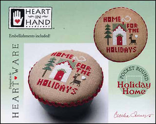 Pocket Round Holiday Home Cross Stitch Pattern by Heart In Hand Needleart - Premium Pattern, Cross Stitch from Heart In Hand Needleart - Just $7! Shop now at Crossed Hearts Needlework & Design