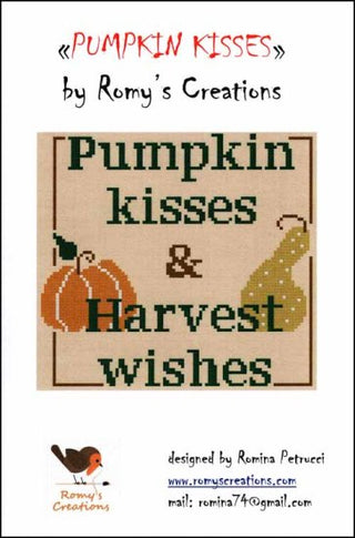 Pumpkin Kisses Cross Stitch Pattern by Romy's Creations *NEW* - Premium Pattern, Cross Stitch from Romy's Creations - Just $12! Shop now at Crossed Hearts Needlework & Design