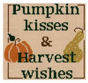 Pumpkin Kisses Cross Stitch Pattern by Romy's Creations *NEW* - Premium Pattern, Cross Stitch from Romy's Creations - Just $12! Shop now at Crossed Hearts Needlework & Design