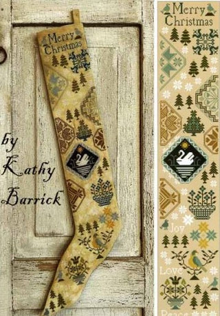 Quaker Christmas Stocking and Sampler Cross Stitch Pattern by Kathy Barrick *NEW* - Premium Pattern, Cross Stitch from Kathy Barrick - Just $18! Shop now at Crossed Hearts Needlework & Design