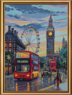 Rainy London Cross Stitch Kit by Aine *NEW* - Premium Needlecraft Kit from Aine - Just $53! Shop now at Crossed Hearts Needlework & Design