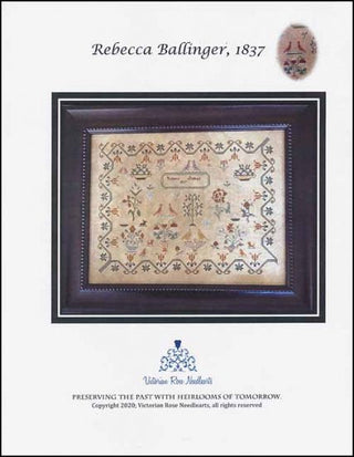 Rebecca Ballinger 1837 Cross Stitch Pattern by Victorian Rose Needlearts - Premium Pattern, Cross Stitch from Victorian Rose Needlearts - Just $24! Shop now at Crossed Hearts Needlework & Design