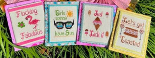 Sunsational 4-Pack Cross Stitch Pattern by Pickle Barrel Designs - Premium Pattern, Cross Stitch from Pickle Barrel Designs - Just $12! Shop now at Crossed Hearts Needlework & Design