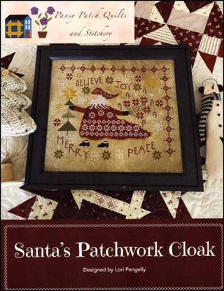 Santa's Patchwork Cloak Cross Stitch Pattern by Pansy Patch Quilts and Stitchery *NEW* - Premium Pattern, Cross Stitch from Pansy Patch Quilts and Stitchery - Just $14! Shop now at Crossed Hearts Needlework & Design