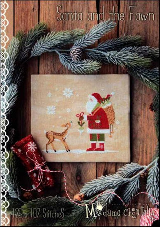 Santa and the Fawn Cross Stitch Pattern by Madame Chantilly *NEW* - Premium Pattern, Cross Stitch from Madame Chantilly - Just $12.22! Shop now at Crossed Hearts Needlework & Design