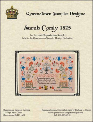 Sarah Comly 1825 Cross Stitch Pattern by Queenstown Sampler Designs - Premium Pattern, Cross Stitch from Queenstown Sampler Designs - Just $32! Shop now at Crossed Hearts Needlework & Design