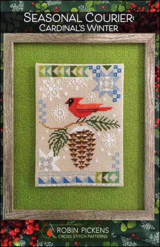 Seasonal Courier: Cardinal's Winter Cross Stitch Pattern by Robin Pickens *NEW* - Premium Pattern, Cross Stitch from Robin Pickens - Just $10! Shop now at Crossed Hearts Needlework & Design