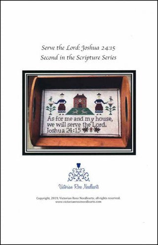 Serve The Lord Joshua 24:15 Cross Stitch Pattern by Victorian Rose Needlearts - Premium Pattern, Cross Stitch from Victorian Rose Needlearts - Just $12! Shop now at Crossed Hearts Needlework & Design