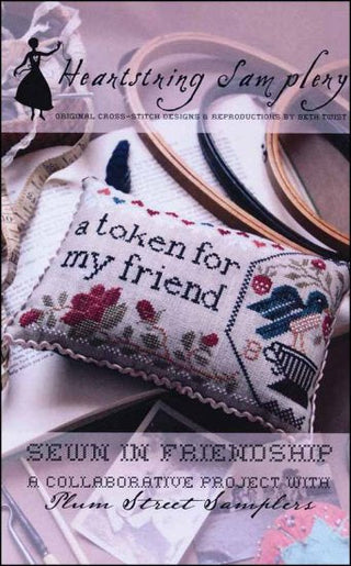 Sewn In Friendship Cross Stitch Pattern by Heartstring Samplery - Premium Pattern, Cross Stitch from Heartstring Samplery - Just $10! Shop now at Crossed Hearts Needlework & Design