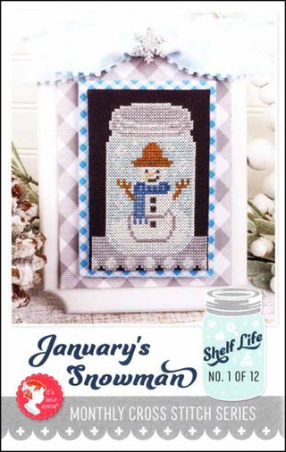 Shelf Life Part 1 of 12: January's Snowman Cross Stitch Pattern by It's Sew Emma - Premium Pattern, Cross Stitch from It's Sew Emma - Just $10! Shop now at Crossed Hearts Needlework & Design