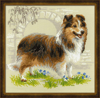 Sheltie Counted Cross Stitch Needlework Kit by RIOLIS