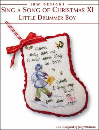 Sing A Song Of Christmas 11 'Little Drummer Boy' Cross Stitch Pattern by JBW Designs - Premium Pattern, Cross Stitch from JBW Designs - Just $8! Shop now at Crossed Hearts Needlework & Design