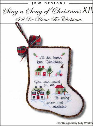 Sing A Song Of Christmas 14 'I'll Be Home For Christmas' Cross Stitch Pattern by JBW Designs - Premium Pattern, Cross Stitch from JBW Designs - Just $10! Shop now at Crossed Hearts Needlework & Design