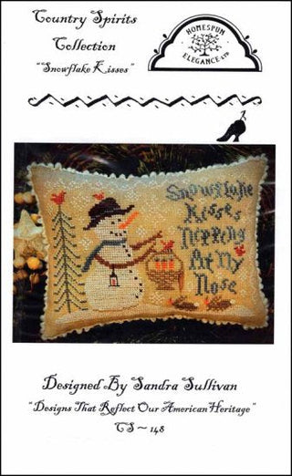 Snowflake Kisses Cross Stitch Pattern Homespun Elegance - Premium Pattern, Cross Stitch from Homespun Elegance - Just $9! Shop now at Crossed Hearts Needlework & Design