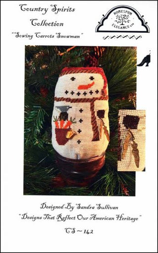 Snowing Carrots Snowman: Country Spirits Collection Cross Stitch Pattern by Homespun Elegance - Premium Pattern, Cross Stitch from Homespun Elegance - Just $10! Shop now at Crossed Hearts Needlework & Design