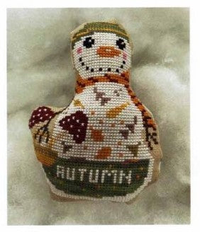 Snowman Autumn Cross Stitch Pattern by Romy's Creations *NEW* - Premium Pattern, Cross Stitch from Romy's Creations - Just $10! Shop now at Crossed Hearts Needlework & Design