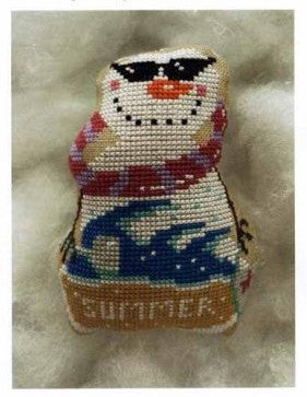 Snowman Summer Cross Stitch Pattern by Romy's Creations *NEW* - Premium Pattern, Cross Stitch from Romy's Creations - Just $10! Shop now at Crossed Hearts Needlework & Design