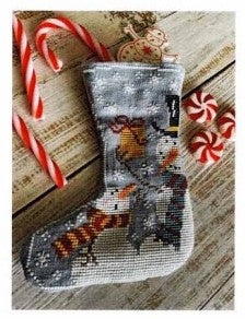 Snowmen Stocking Cross Stitch Pattern by Romy's Creations *NEW* - Premium Pattern, Cross Stitch from Romy's Creations - Just $10! Shop now at Crossed Hearts Needlework & Design