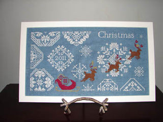 Snowy Christmas Quaker Style Cross Stitch Pattern by AuryTM - Premium Pattern, Cross Stitch from AuryTM - Just $12! Shop now at Crossed Hearts Needlework & Design