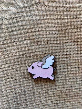 Sparkly Flying Pig Needleminder by Rebel Stitcher Designs - Premium Needle Minder from Rebel Stitcher Designs - Just $12! Shop now at Crossed Hearts Needlework & Design