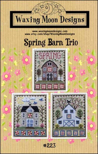 Spring Barn Trio Cross Stitch Pattern by Waxing Moon Designs *NEW* - Premium Pattern, Cross Stitch from Waxing Moon Designs - Just $12! Shop now at Crossed Hearts Needlework & Design