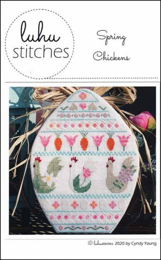 Spring Chickens Cross Stitch Pattern by Luhu Stitches - Premium Pattern, Cross Stitch from Luhu Stitches - Just $12! Shop now at Crossed Hearts Needlework & Design