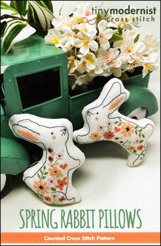 Spring Rabbit Pillows Cross Stitch Pattern by Tiny Modernist - Premium Pattern, Cross Stitch from Tiny Modernist - Just $9! Shop now at Crossed Hearts Needlework & Design