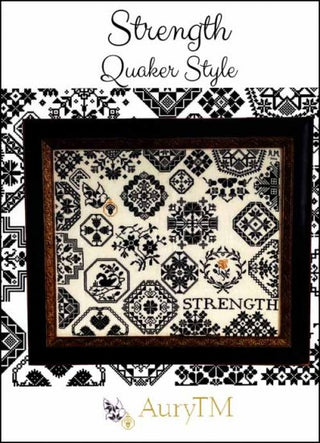 Strength: Quaker Style Cross Stitch Pattern by AuryTM - Premium Pattern, Cross Stitch from AuryTM - Just $24! Shop now at Crossed Hearts Needlework & Design