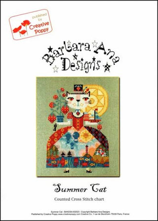 Summer Cat Cross Stitch Pattern by Barbara Ana Designs - Premium Pattern, Cross Stitch from Barbara Ana Designs - Just $13.98! Shop now at Crossed Hearts Needlework & Design