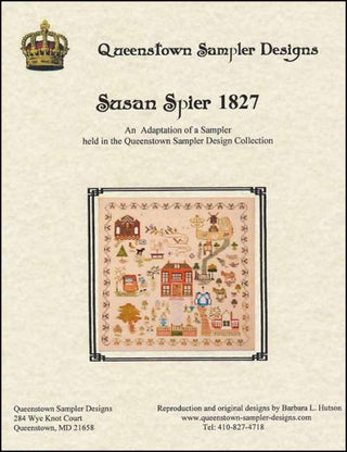 Susan Spier 1827 Cross Stitch Pattern by Queenstown Sampler Designs - Premium Pattern, Cross Stitch from Queenstown Sampler Designs - Just $30! Shop now at Crossed Hearts Needlework & Design