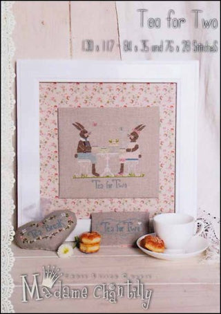 Tea For Two Cross Stitch Pattern by Madame Chantilly - Premium Pattern, Cross Stitch from Madame Chantilly - Just $14.66! Shop now at Crossed Hearts Needlework & Design