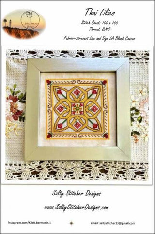 Thai Lilies Cross Stitch Pattern by Salty Stitcher Designs - Premium Pattern, Cross Stitch from Salty Stitcher Designs - Just $14! Shop now at Crossed Hearts Needlework & Design