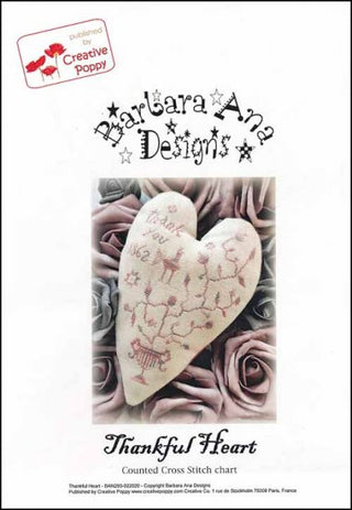 Thankful Heart Cross Stitch Pattern by Barbara Ana Designs - Premium Pattern, Cross Stitch from Barbara Ana Designs - Just $10.98! Shop now at Crossed Hearts Needlework & Design