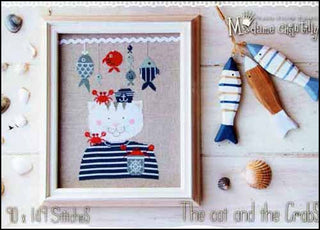 The Cat And The Crabs Cross Stitch Pattern by Madame Chantilly - Premium Pattern, Cross Stitch from Madame Chantilly - Just $14.66! Shop now at Crossed Hearts Needlework & Design