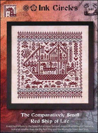 The Comparatively Small Red Ship Of Life Cross Stitch Pattern - Premium Pattern, Cross Stitch from Ink Circles - Just $14! Shop now at Crossed Hearts Needlework & Design